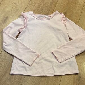 Cat & Jack Light Pink Long Sleeve Tee with Ruffle Detail